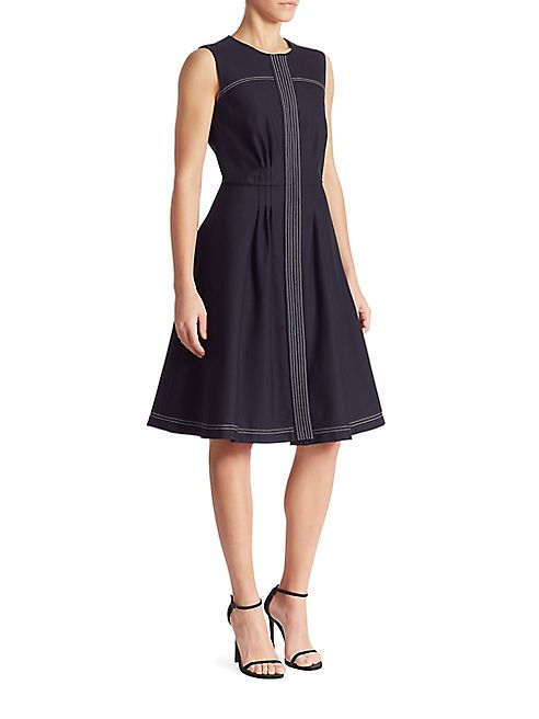 Oscar de la Renta - Cotton-Blend Fit & Flare Dress