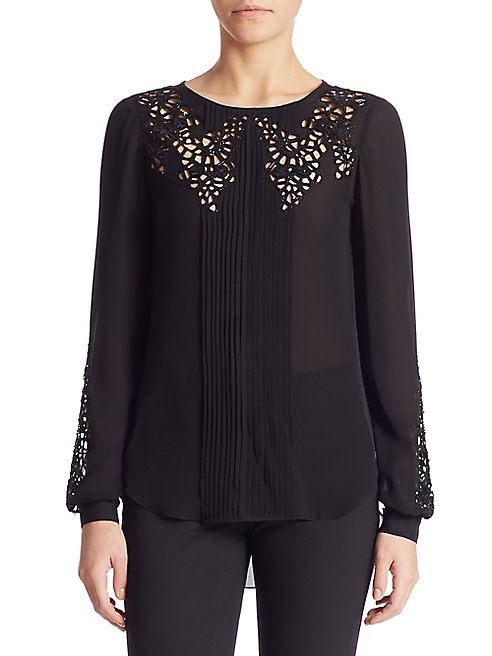 Oscar de la Renta - Silk Cutout Blouse