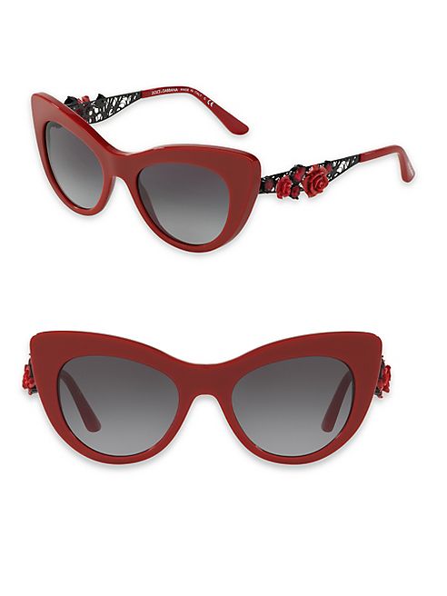 Dolce & Gabbana - 50MM Embellished Cat Eye Sunglasses