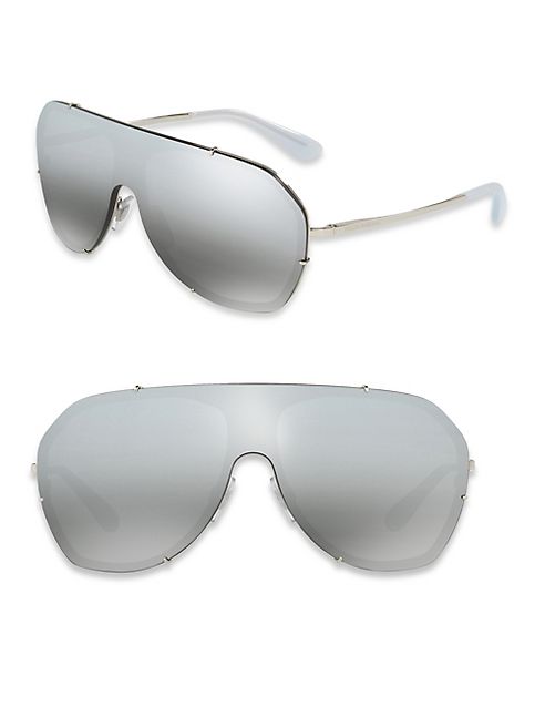 Dolce & Gabbana - 37MM Mirrored Shield Sunglasses