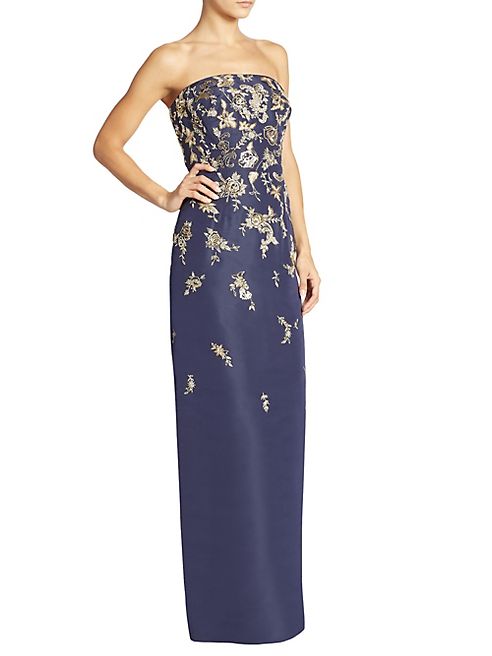 Oscar de la Renta - Strapless Embellished Dress