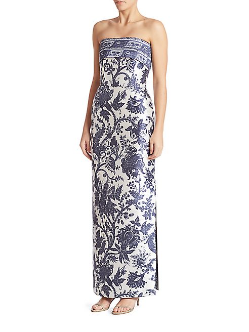 Oscar de la Renta - Floral Silk Gown