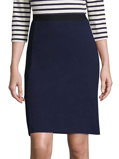 SET - Contrast Waist Pencil Skirt