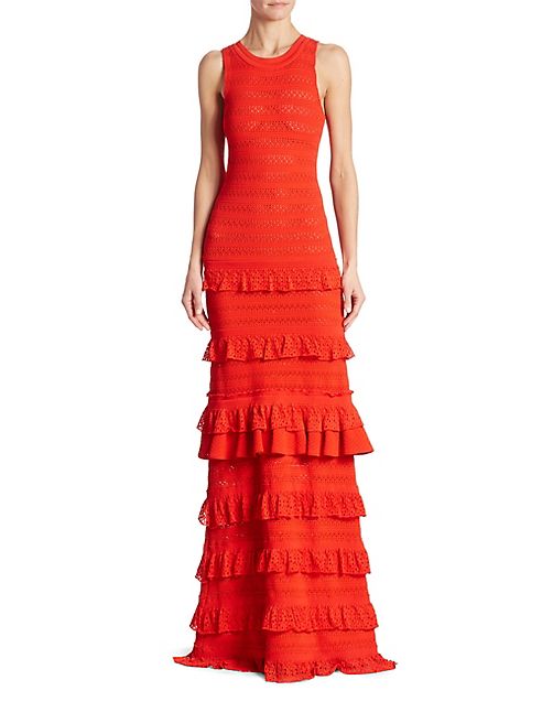 Oscar de la Renta - Tiered Ruffle Gown