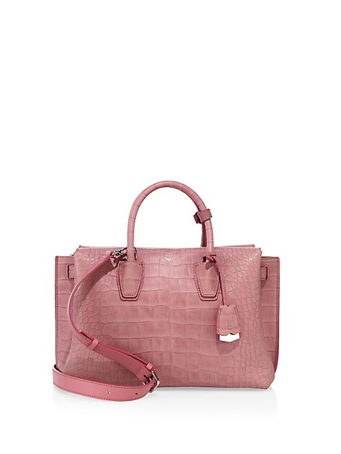 MCM - Milla Medium Croc-Embossed Leather Tote