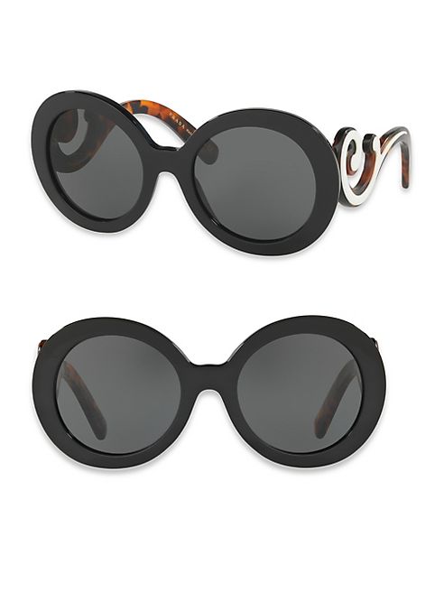 Prada - 55MM Round Scroll Sunglasses