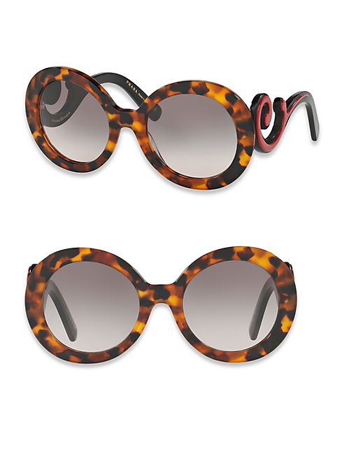 Prada - 55MM Round Scroll Sunglasses