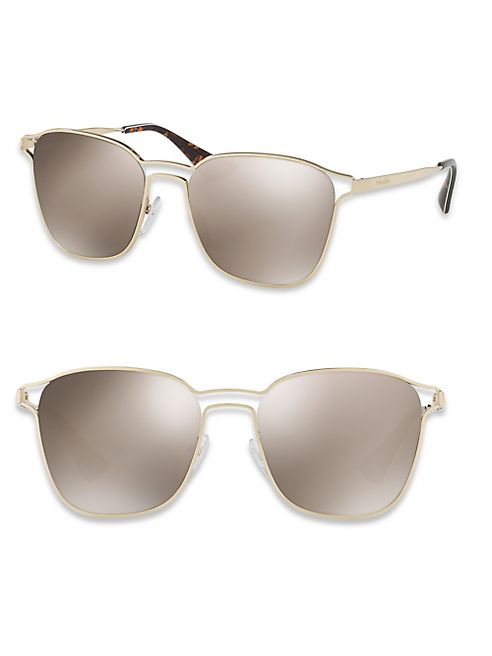 Prada - 55MM Mirrored Pillow Sunglasses