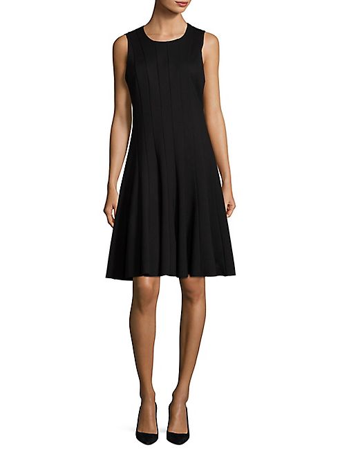 Saks Fifth Avenue Collection - Pleated Crewneck Dress