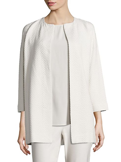 Eileen Fisher - Jacquard Open-Front Jacket