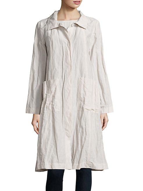 Eileen Fisher - Crinkle Stand Collar Coat