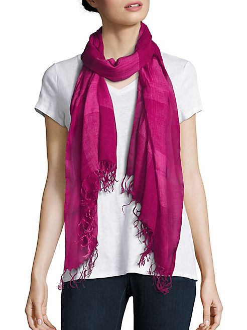 Eileen Fisher - Linen and Organic Cotton Fringed Scarf