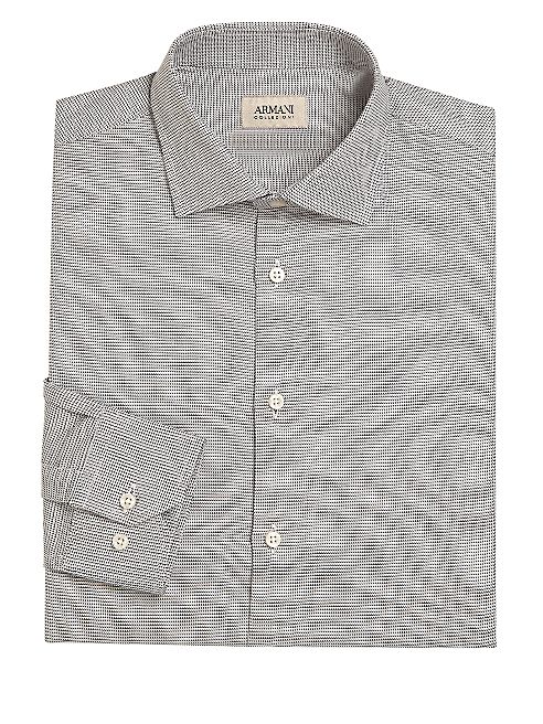 Armani Collezioni - Regular-Fit Micro Printed Shirt