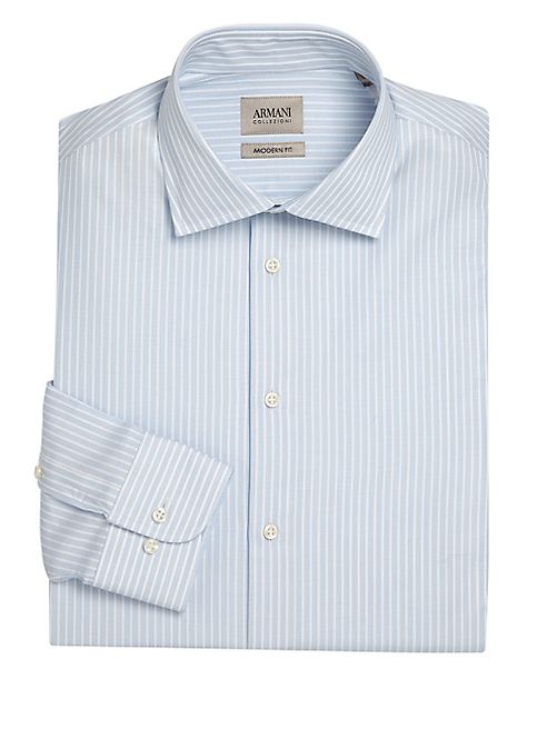 Armani Collezioni - Regular-Fit Striped Dress Shirt