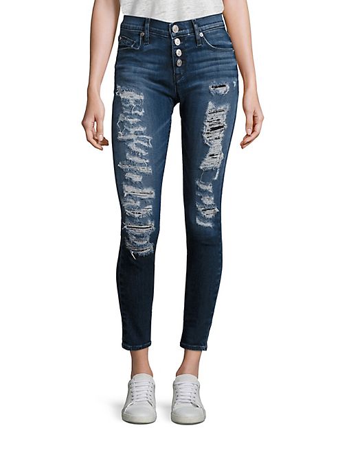 Hudson - Ciara Distressed Super Skinny Jeans