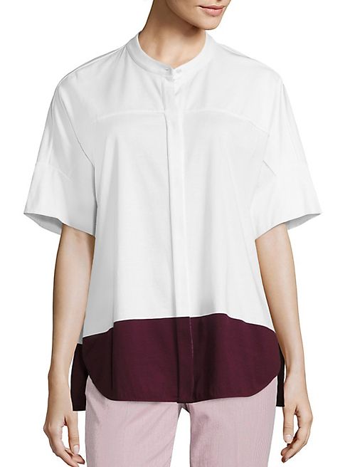 Piazza Sempione - Colorblock Button Front Top