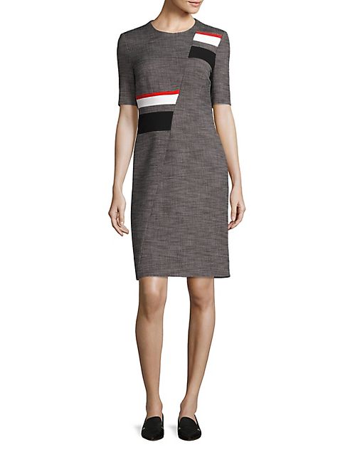 BOSS - Dimyna Tweed Abstract Stripe Dress