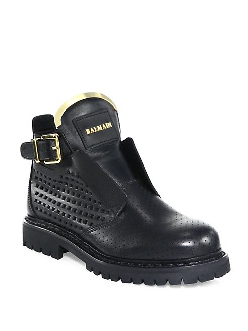 Balmain - Perforated Leather Boots