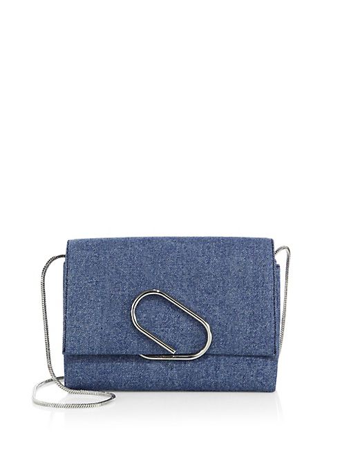 3.1 Phillip Lim - Alix Soft Flap Denim Chain Clutch