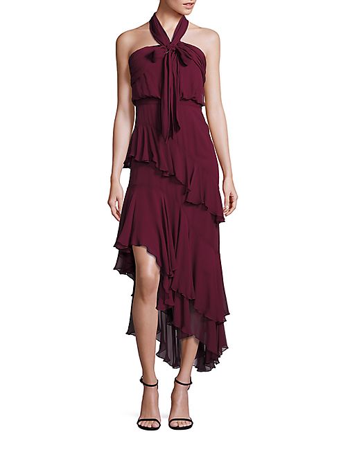 Cinq à Sept - Valle Asymmetrical Silk Halter Dress