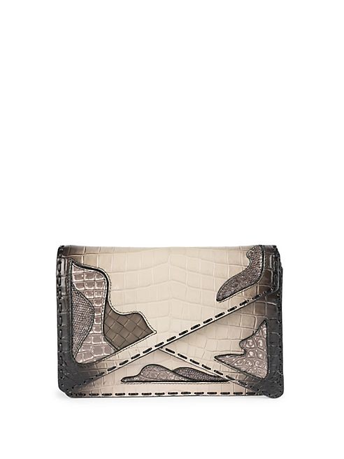 Bottega Veneta - Exotic Crocodile & Leather Clutch