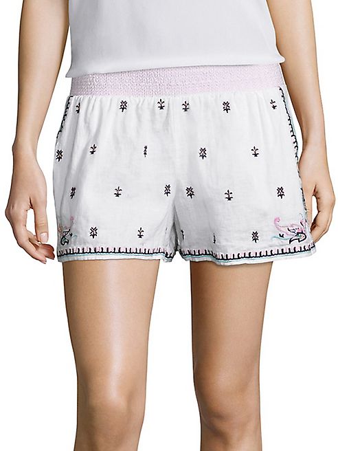 Calypso St. Barth - Tadzi Embroidered Linen Shorts