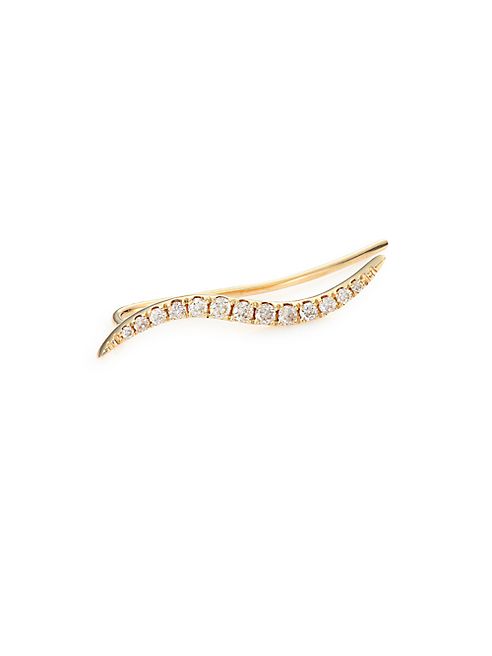 EF Collection - Wave Diamond & 14K Yellow Gold Right Ear Cuff