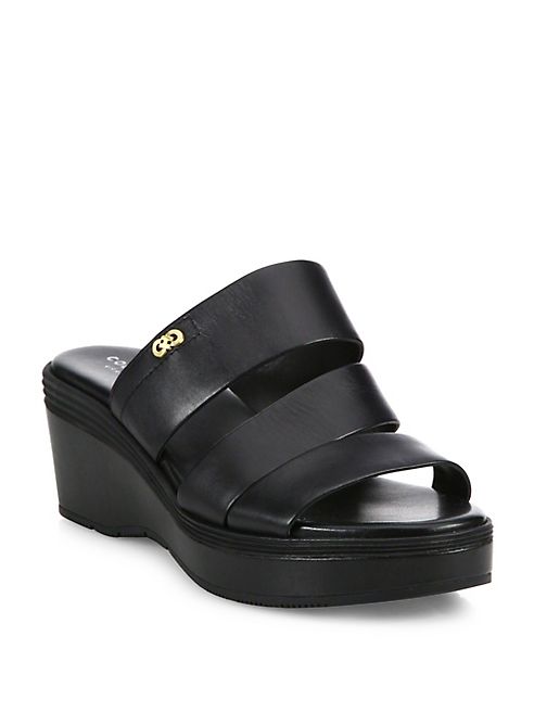 Cole Haan - Allesa Grand Leather Wedge Slides