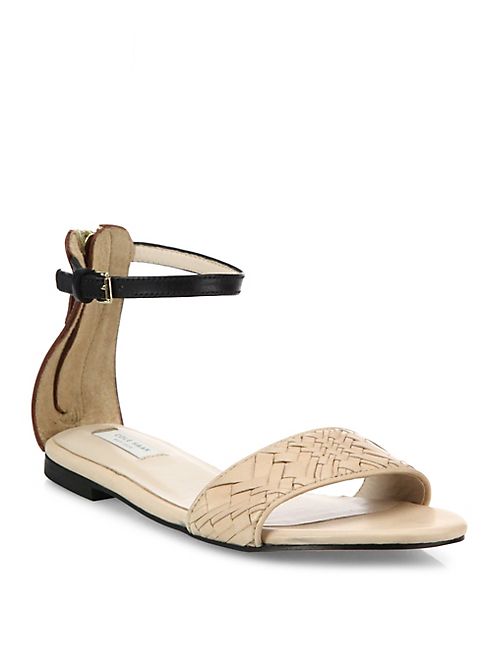 Cole Haan - Genevieve Weave Leather Ankle-Strap Sandals