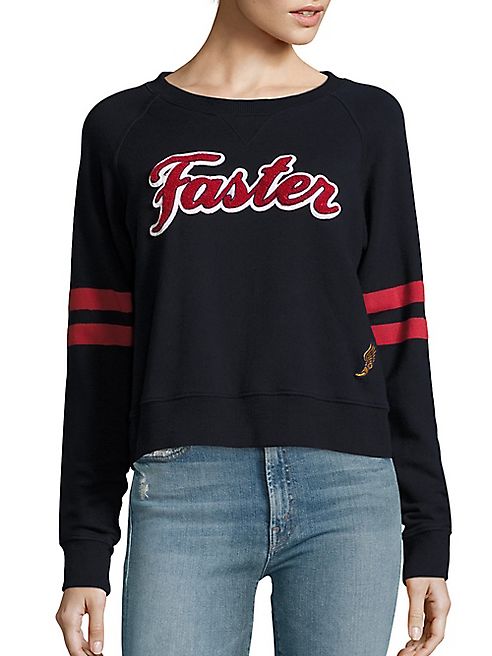 MOTHER - Super Square Faster Cotton Varsity Sweatshirt