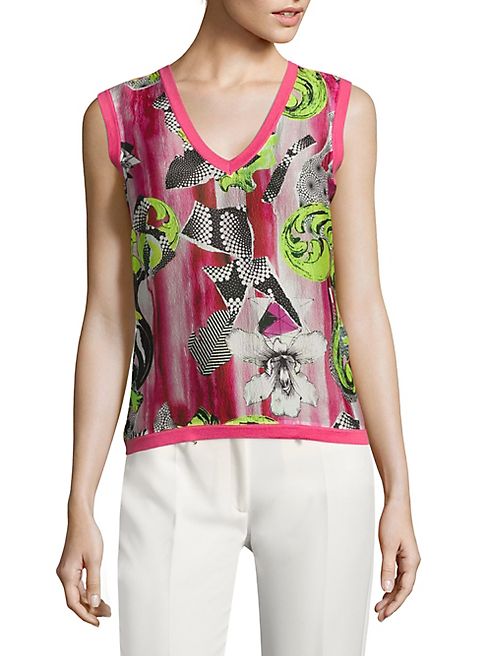 Versace Collection - Floral V-Neck Top