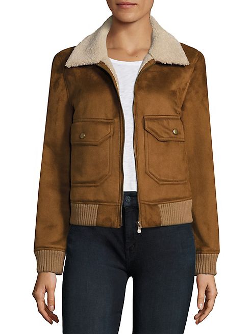 MOTHER - Faux Shearling Aviator Jacket