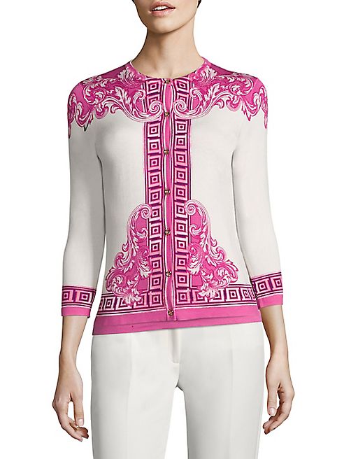 Versace Collection - Printed Silk-Blend Cardigan