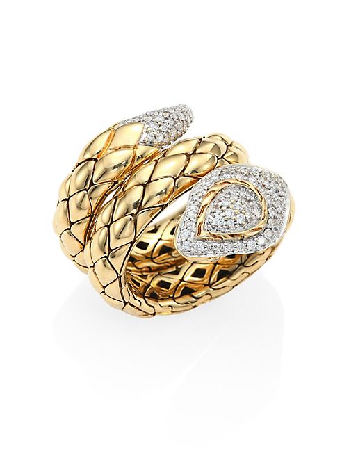 John Hardy - Legends Cobra Diamond & 18K Yellow Gold Ring