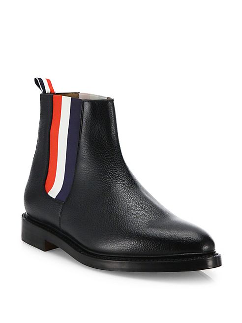 Thom Browne - Leather Tricolor Panel Chelsea Boots