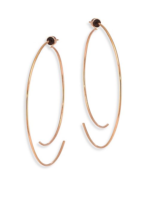 Diane Kordas - Armour 18K Rose Gold Curved Open Hoop Earrings/2.5