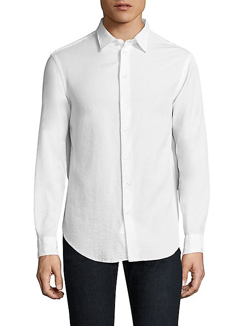 Armani Collezioni - Seersucker Cotton-Blend Shirt