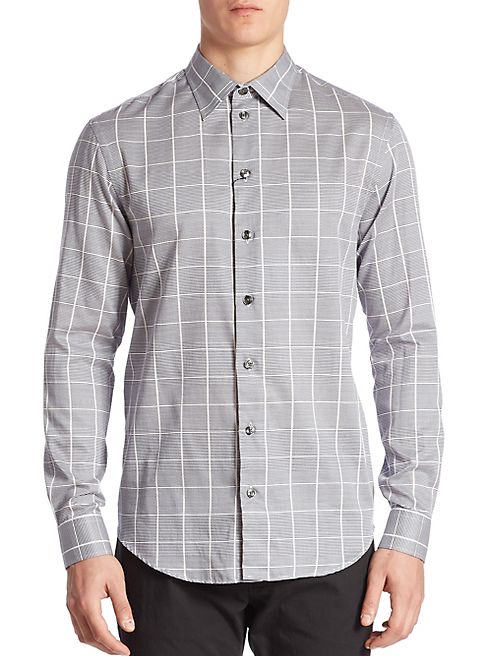 Armani Collezioni - Fine Stripe Windowpane Sport Shirt