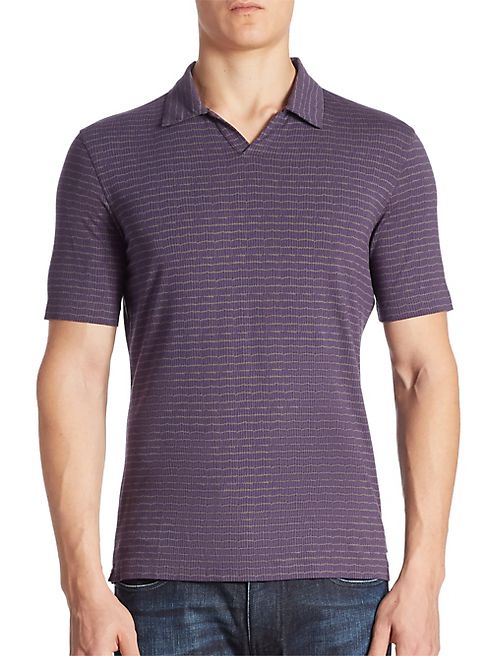 Armani Collezioni - Caiman Print Johnny Collar Tee