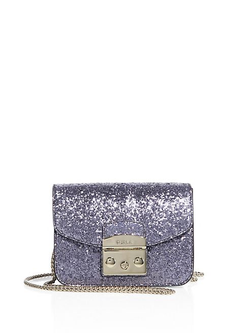 Furla - Metropolis Mini Glitter Leather Crossbody Bag