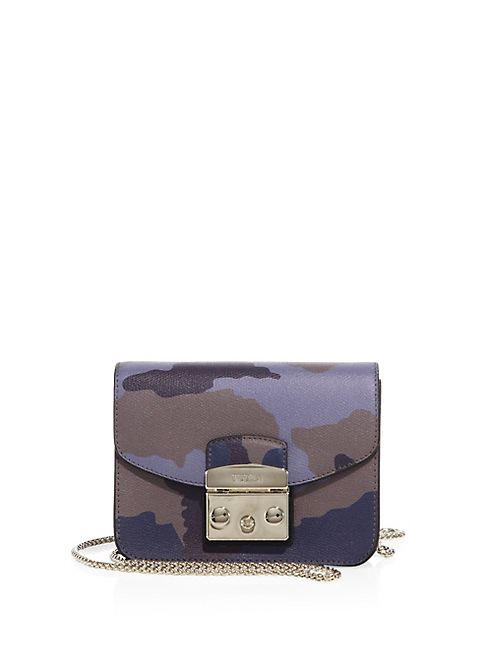 Furla - Metropolis Mini Camo-Print Leather Crossbody Bag