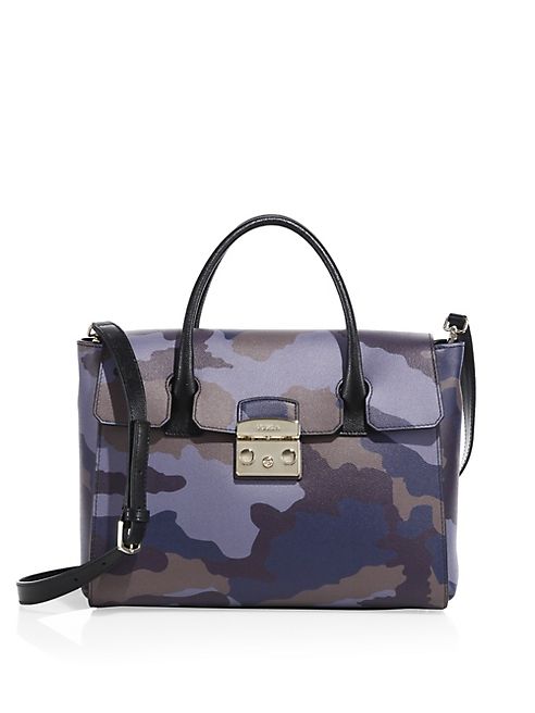 Furla - Metropolis Mini Camo-Print Leather Satchel