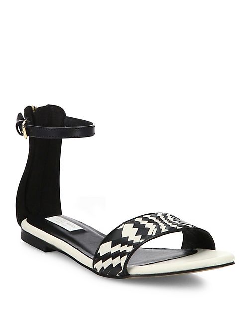 Cole Haan - Genevieve Weave Leather Ankle-Strap Sandals