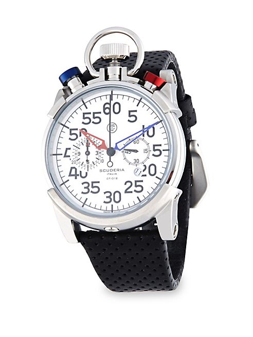 CT Scuderia - Corsa Stainless Steel & Perforated Leather Strap Watch