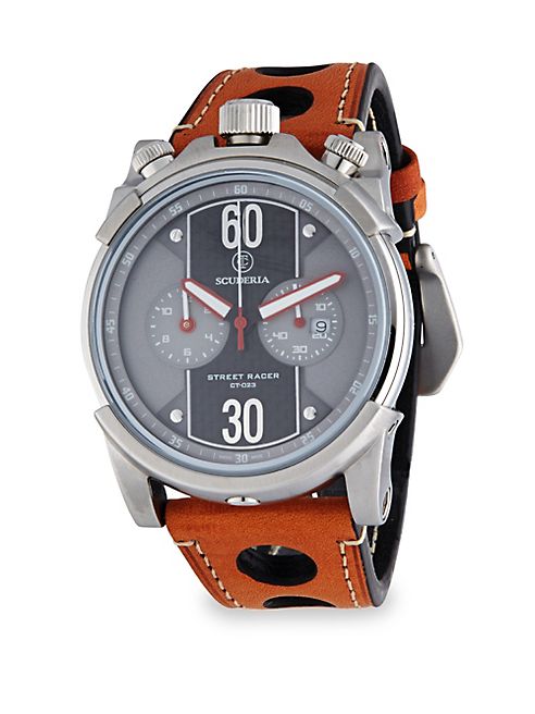 CT Scuderia - Street Racer Stainless Steel & Leather Strap Watch