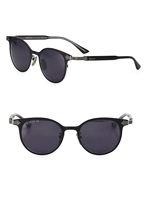 Gucci - 57MM Logo Accented Pilot Sunglasses