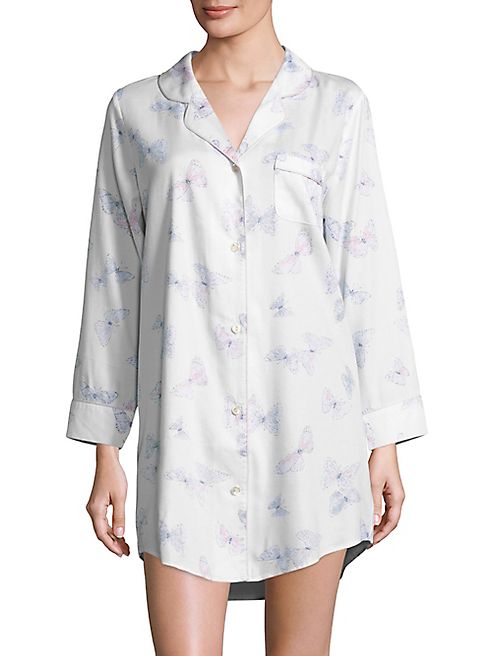 Saks Fifth Avenue Collection - Button-front Butterfly Sleepshirt