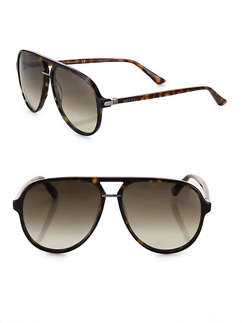 Gucci - Avana 58MM Metal Web Pilot Sunglasses