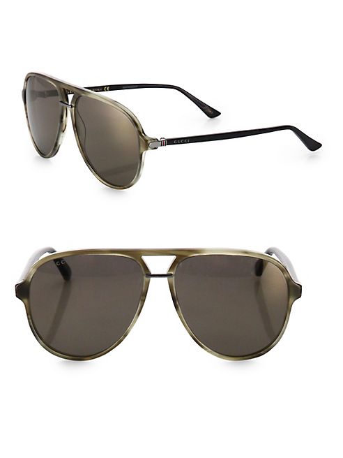 Gucci - Avana 58mm Pilot Sunglasses