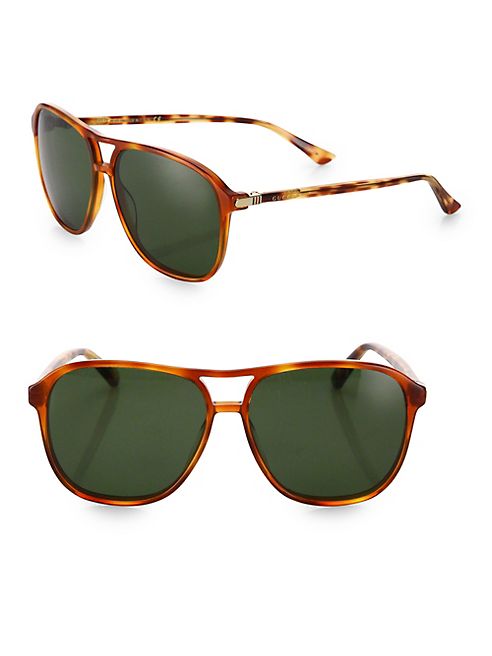 Gucci - 58MM Square Pilot Sunglasses